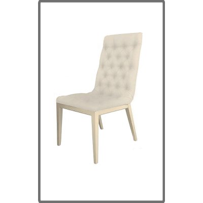 krzesła tapicerowane CAPITONE w kolorze beżowym na wysoki połysk, 920 Perla