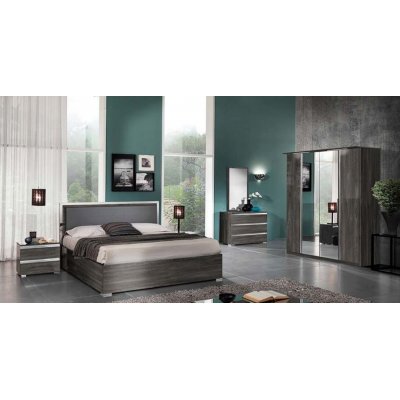 Oxford Grey łóżko do sypialni 160x200 ze schowkiem w kolorze szarej brzozy 