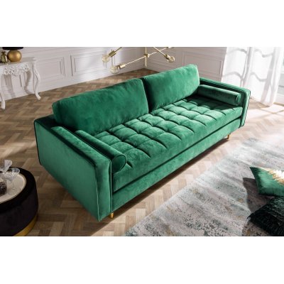 Sofa Cazy Velvet 220 cm zielona aksamitna