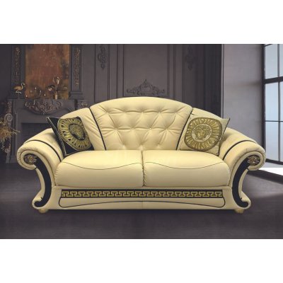  sofa EMPOR ROYALE LUX 3 osobowa w skórze z Swarovski meandrem Versace