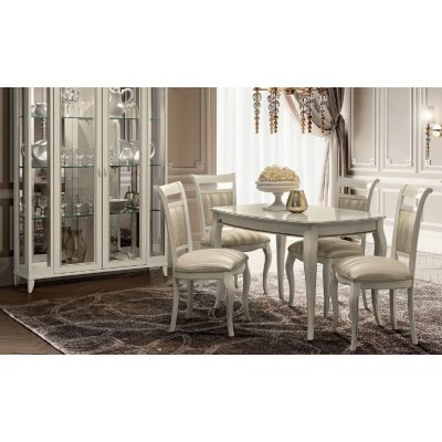  GIOTTO Stół rozkładany do Salonu Jadalni 140-185 cm. w kolorze białego jesionu  włoskie meble klasyczne
