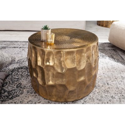 Stolik kawowy Organic orient 53 cm. aluminium gold