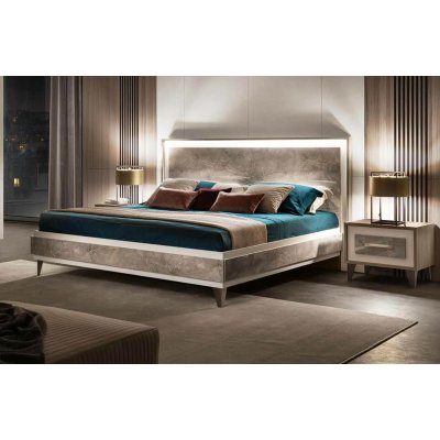  AMBRA NIGHT  - łoże Queen gładkie 160x190/200, włoskie meble do sypialni