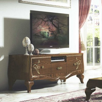 CHANTAL włoska drewniana   szafka pod telewizor z dekoracją