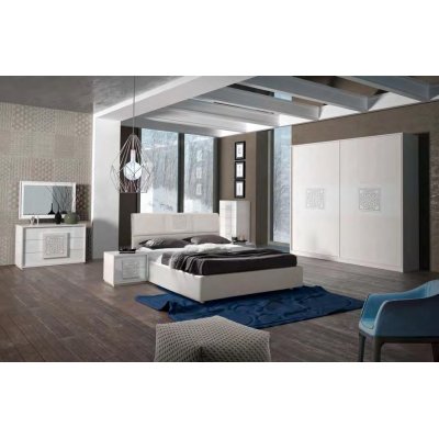  DAMA BIANCA włoska nowoczesna sypialnia w kolorze białym komplet