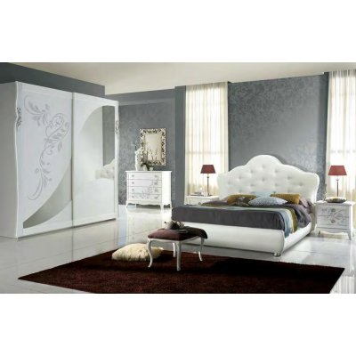  FIORDA BIANCA włoska nowoczesna sypialnia w kolorze białym komplet
