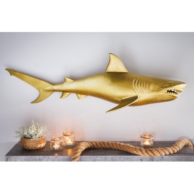  Dekoracja ścienna rekin 105 cm złoty - prawy