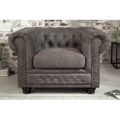  Fotel  Chesterfield szary