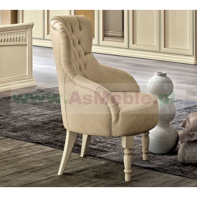 TORRIANI AVORIO fotel pikowany, meble do sypialni w stylu klasycznym