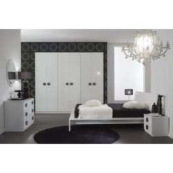 GREASE - łóżko 160x195 włoskie w kolorze białym na wysoki połysk 