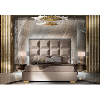  INCANTO LUX - włoskie nowoczesne łóżko tapicerowane z oświetleniem 180x200 
