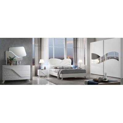  INCANTO WHITE - komplet włoskie meble do sypialni w kolorze białym, wykończenie matowe