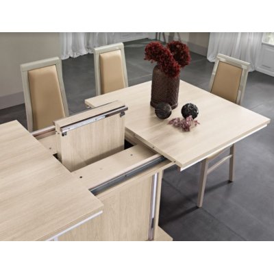  DOVE kremowa brzoza -  Stół rozkładany 200+1 x 40 x 90 cm. do jadalni i salonu w stylu Glam