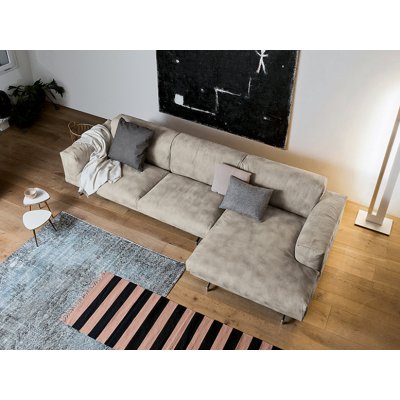 POLDO Sofa z szezlongiem - nowoczesna włoska sofa 3 osobowa