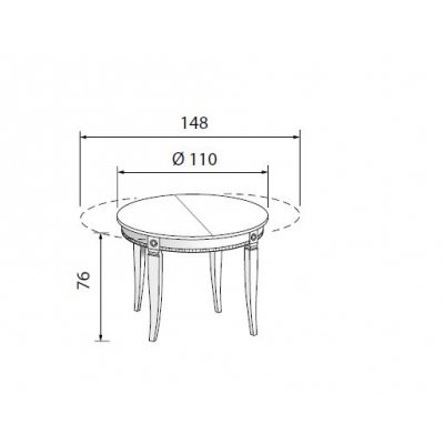  SALA BIANCO Stół rozkładany okrągły 110/148 cm  do jadalni  włoskie meble klasyczne