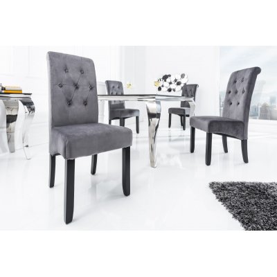 Krzesło Casa z  zagłówkiem szaro - czarne 