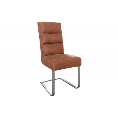  Krzesło fotelowe na wsporniku srebrnym Cantilver Comfort   brązowe