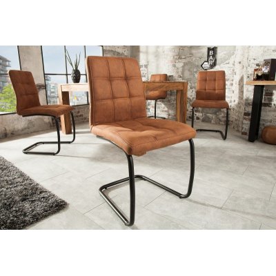   Krzesło fotelowe na wsporniku MODENA  w kolorze brązowym 