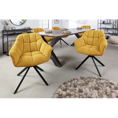 Krzesło fotelowe Papillion musztardowo żółte