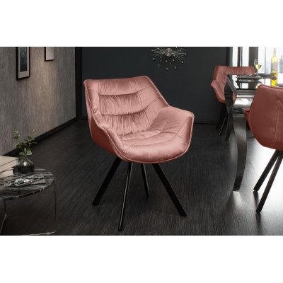 Krzesło fotelowe The Dutch Comfort z podłokietnikami różowe