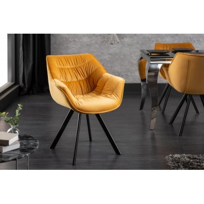 Krzesło fotelowe The Dutch Comfort z podłokietnikami żółte