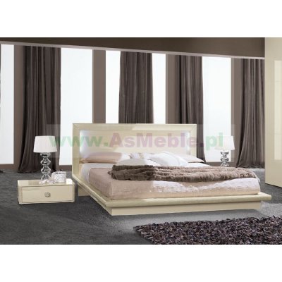 La Star Beige - łóżko kremowe w połysku 160x200,  łoże w stylu Fendi Casa