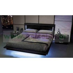 LA STAR - łóżko czarne w połysku w stylu Fendi Casa