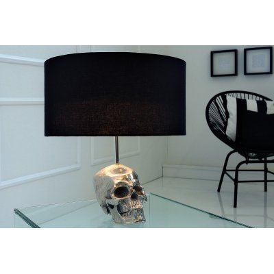 Lampa  stołowa Skull 44 cm  srebrna