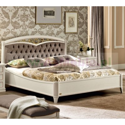 NOSTALGIA NIGHT BIANCO łóżko tapicerowane z ringiem 180x200, włoskie meble stylowe
