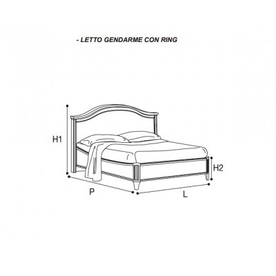 NOSTALGIA NIGHT BIANCO łóżko 120x200 z ringiem GENDARME, włoskie meble stylowe