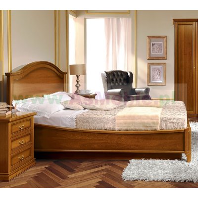 NOSTALGIA ORZECH - łóżko Curvo Fregio 180x200 z ringiem, włoskie meble stylowe