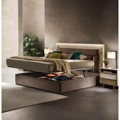 Włoskie łóżko nowoczesne z pojemnikiem model luce