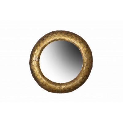  Lustro okrągłe w złotej ramie  80 cm