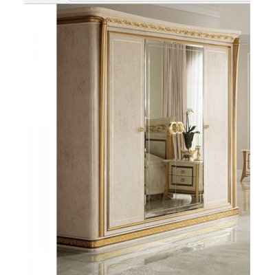  MELODIA - szafa 4/D z lustrami, ekskluzywny mebel do sypialni z meandrem Versace