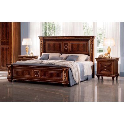MODIGLIANI Włoskie podwójne łóżko z zagłówkiem 229 x 189 x 147 cm