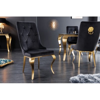 Krzesło Modern Barock czarne z lwem