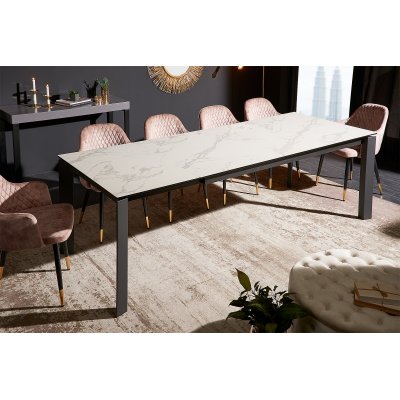 Stół rozkładany  180 - 240 cm X7 biały marmur