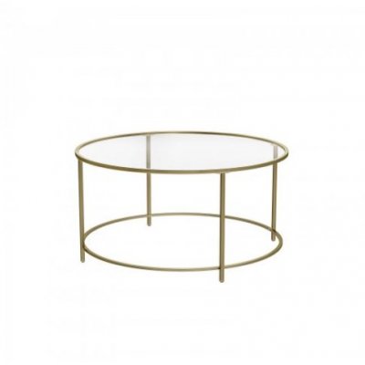 INDUSTRIAL stolik szklany okrągły  fi 90 cm złoty 