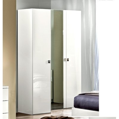 ONDA- szafa 3/D drzwi z lustrem, meble włoskie Art Deco w kolorze białym