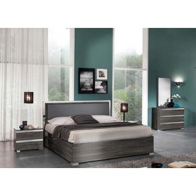  Oxford  night - włoskie łóżko do sypialni bez schowka w kolorze szarej brzozy 