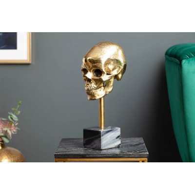 Rzeźba czaszka złota