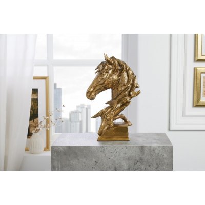  Rzeźba głowa konia 40 cm. złota
