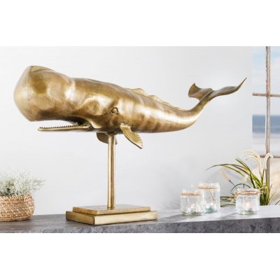 Rzeźba wieloryba 70 cm.złota