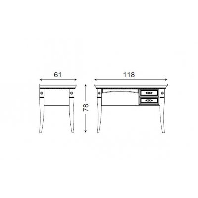  SALA CHERRY  biurko drewniane 118/61 cm prawa strona kolor czereśni włoskie meble stylowe