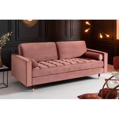 Sofa Cazy Velvet 220 cm ciemnoróżowa aksamitna