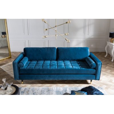 Sofa Cazy Velvet 220 cm niebieska aksamitna