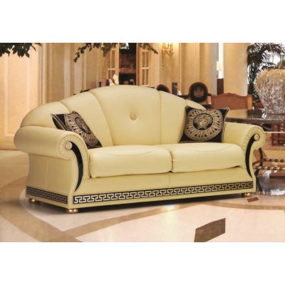 sofa EMPORI 1 osobowa w skórze,  fotel z meandrem Versace Włoski Fotel 118 x95 h 100,