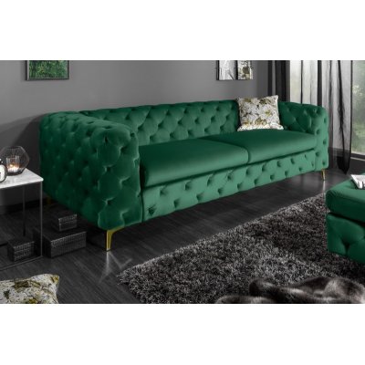 Sofa Modern Barock 240 cm szmaragdowozielona aksamitna