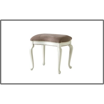 GIOTTO - stołek taboret tapicerowany w kolorze bianco antico, meble klasyczne