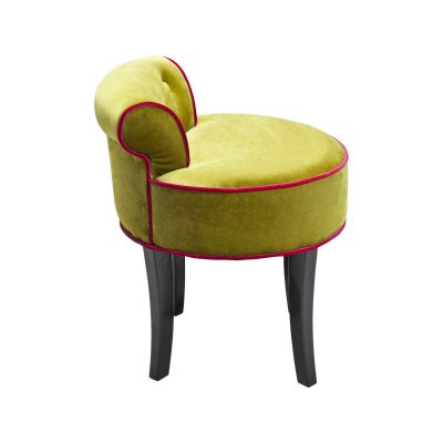 Stołek fotel z oparciem BACKREST w kolorze limonki Kare Design